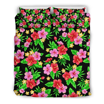 Pink Red Hibiscus Pattern Print Design HB023 Duvet Cover Bedding Set-JORJUNE.COM