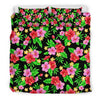 Pink Red Hibiscus Pattern Print Design HB023 Duvet Cover Bedding Set-JORJUNE.COM