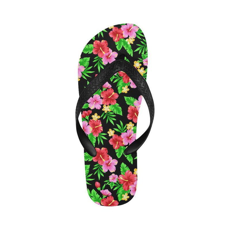 Pink Red Hibiscus Pattern Print Design HB023 Flip Flops-JorJune