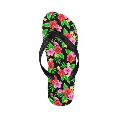 Pink Red Hibiscus Pattern Print Design HB023 Flip Flops-JorJune