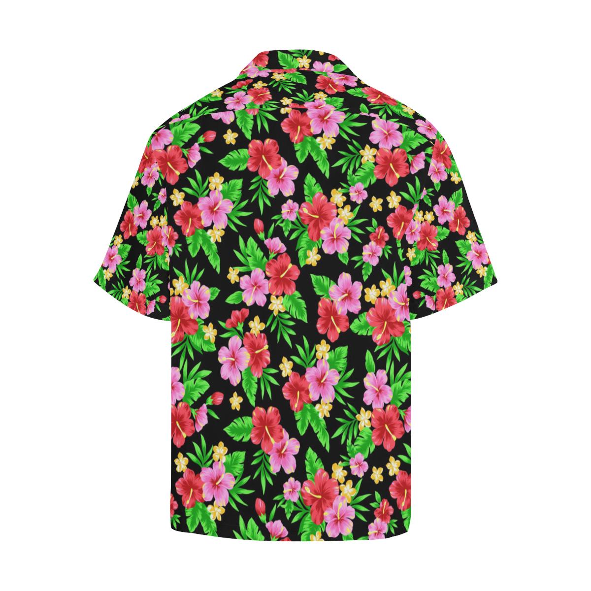 Pink Red Hibiscus Pattern Print Design HB023 Men Hawaiian Shirt-JorJune