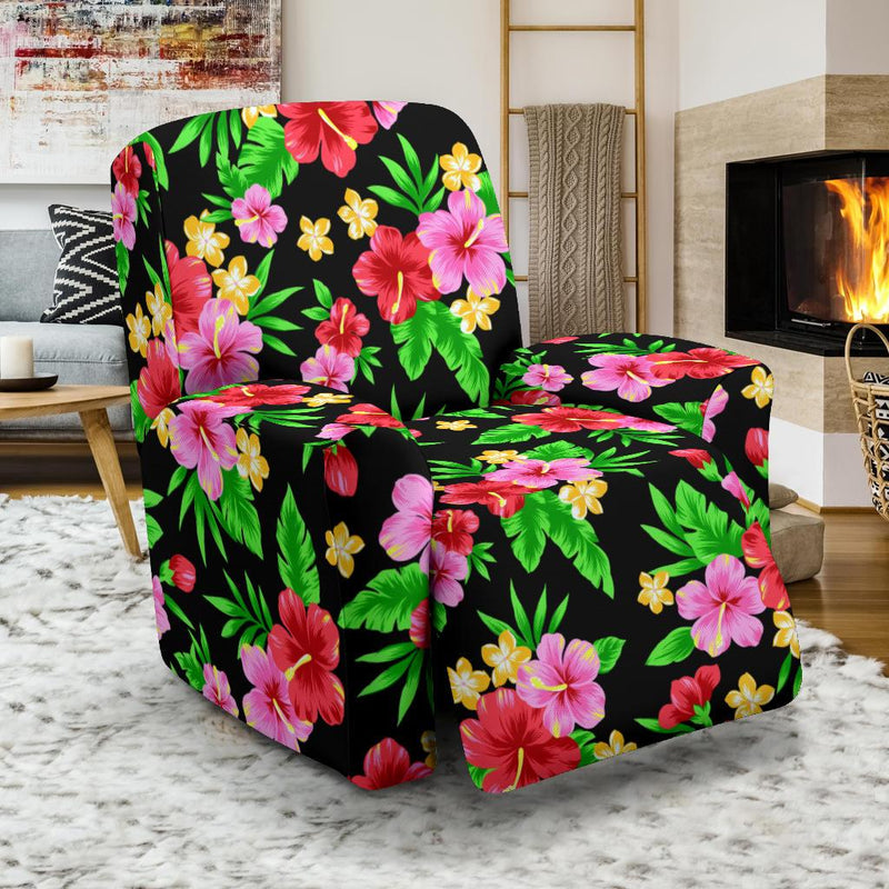 Pink Red Hibiscus Pattern Print Design HB023 Recliner Slipcover-JORJUNE.COM