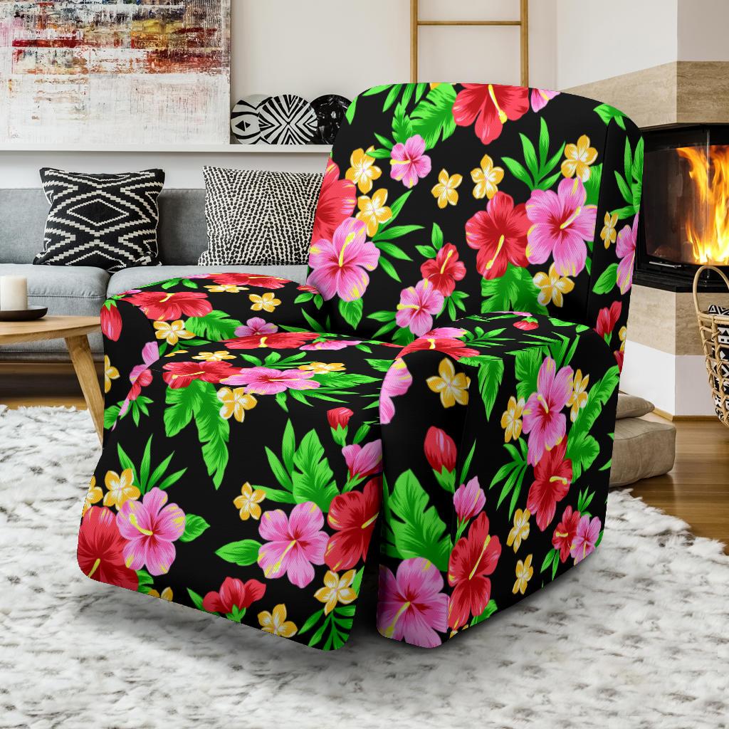 Pink Red Hibiscus Pattern Print Design HB023 Recliner Slipcover-JORJUNE.COM