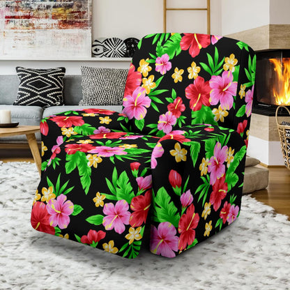 Pink Red Hibiscus Pattern Print Design HB023 Recliner Slipcover-JORJUNE.COM