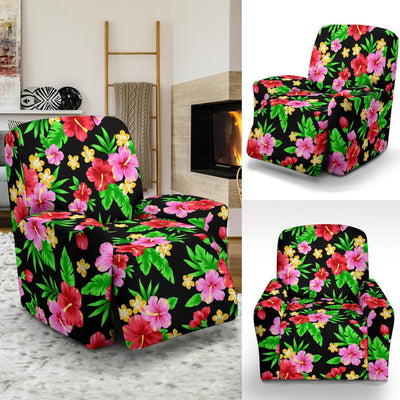 Pink Red Hibiscus Pattern Print Design HB023 Recliner Slipcover-JORJUNE.COM