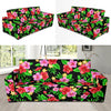 Pink Red Hibiscus Pattern Print Design HB023 Sofa Slipcover-JORJUNE.COM