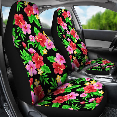 Pink Red Hibiscus Pattern Print Design HB023 Universal Fit Car Seat Covers-JorJune