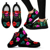 Pink Red Hibiscus Tropical Flowers Women Sneakers