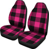Pink Tartan Plaid Pattern Universal Fit Car Seat Covers-JorJune