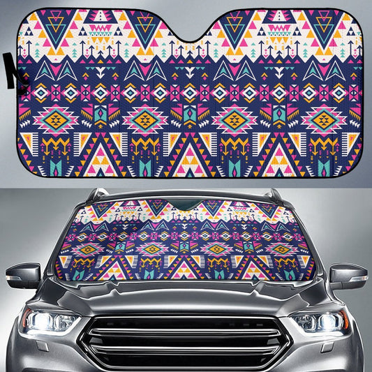 Pink Tribal Aztec Native American Car Sun Shade-JorJune