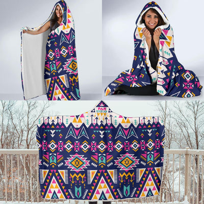 Pink Tribal Aztec native american Hooded Blanket-JORJUNE.COM