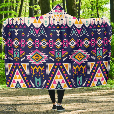 Pink Tribal Aztec native american Hooded Blanket-JORJUNE.COM