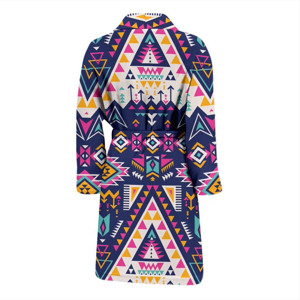 Pink Tribal Aztec Native American Men Bath Robe