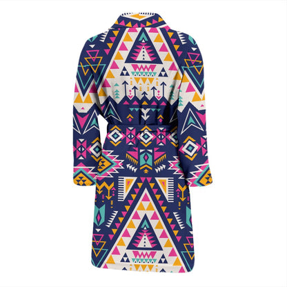 Pink Tribal Aztec Native American Men Bath Robe