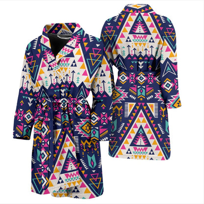 Pink Tribal Aztec Native American Men Bath Robe