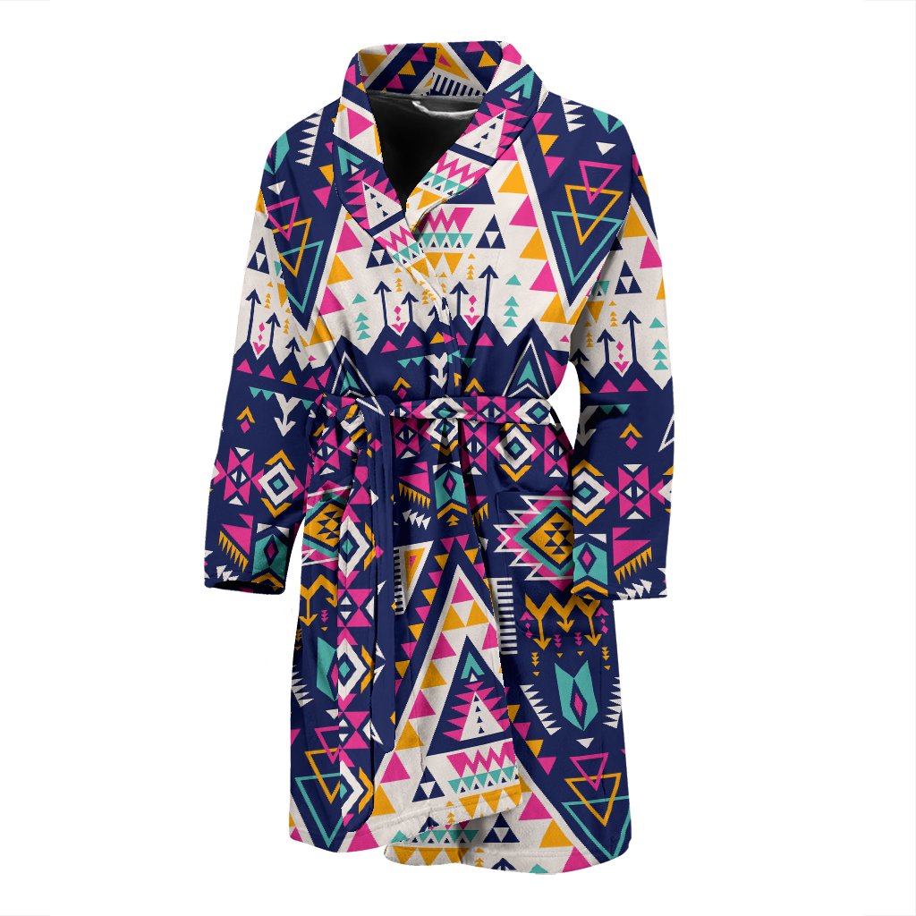 Pink Tribal Aztec Native American Men Bath Robe