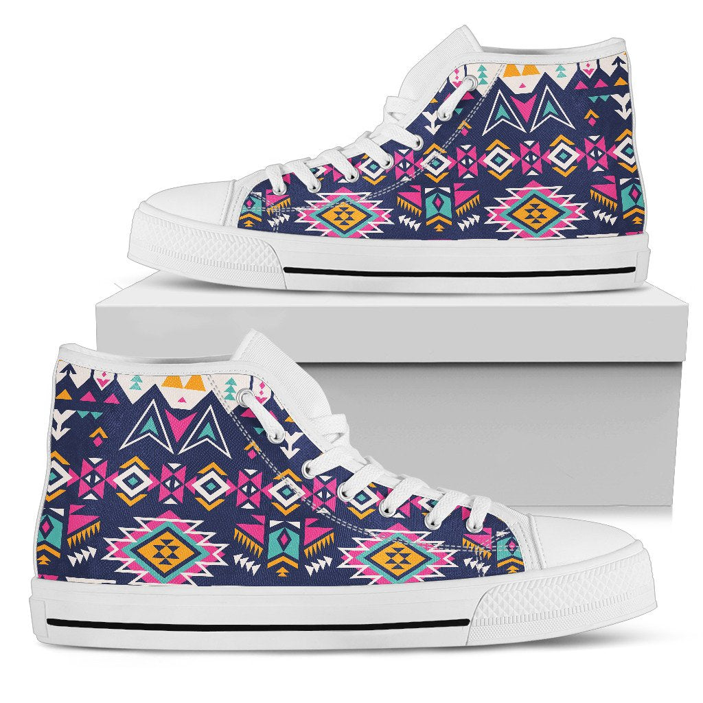 Pink Tribal Aztec native american Men High Top Shoes