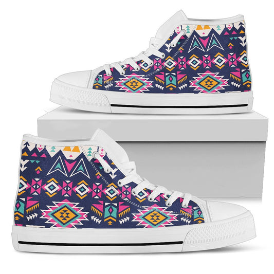Pink Tribal Aztec native american Men High Top Shoes