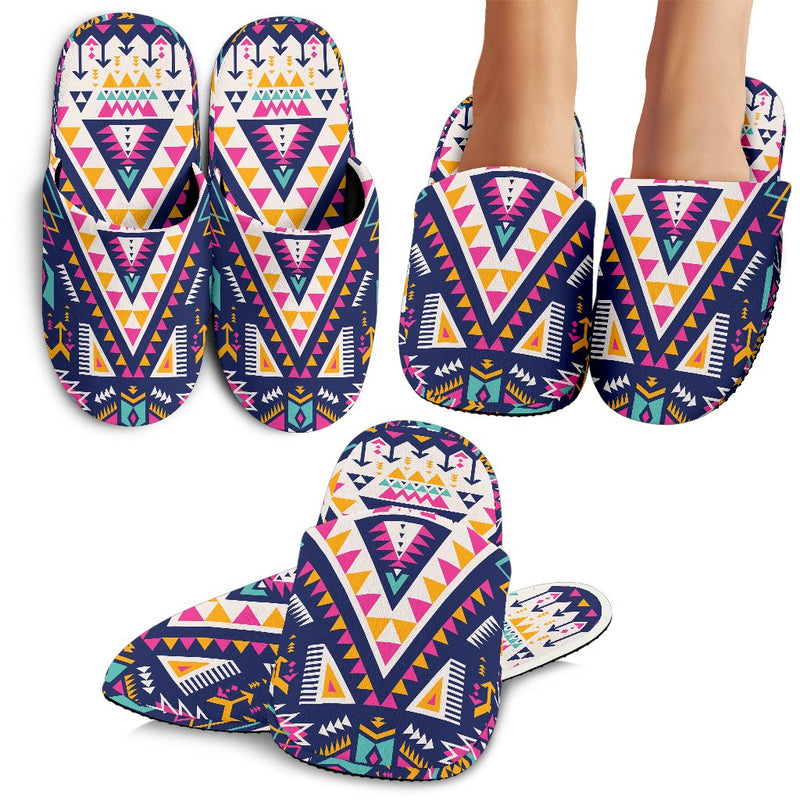 Pink Tribal Aztec native American Slippers