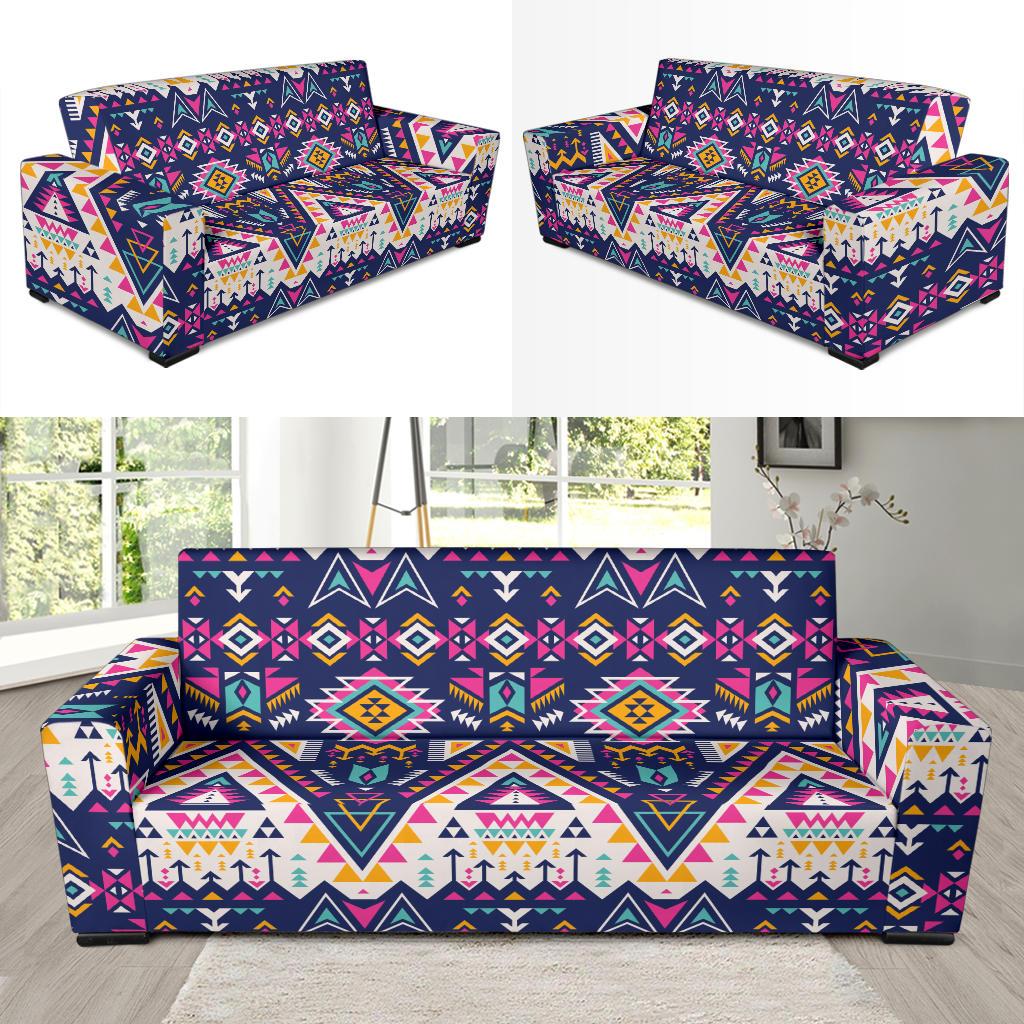 Pink Tribal Aztec native american Sofa Slipcover-JORJUNE.COM