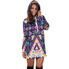 Pink Tribal Aztec Native American Women Hoodie Dress