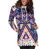 Pink Tribal Aztec Native American Women Hoodie Dress