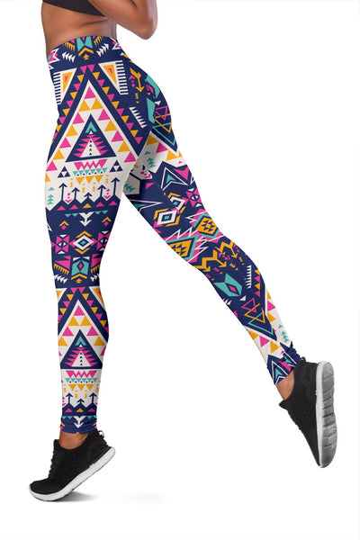 Pink Tribal Aztec Native American Women Leggings