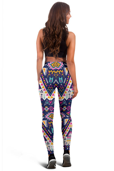 Pink Tribal Aztec Native American Women Leggings