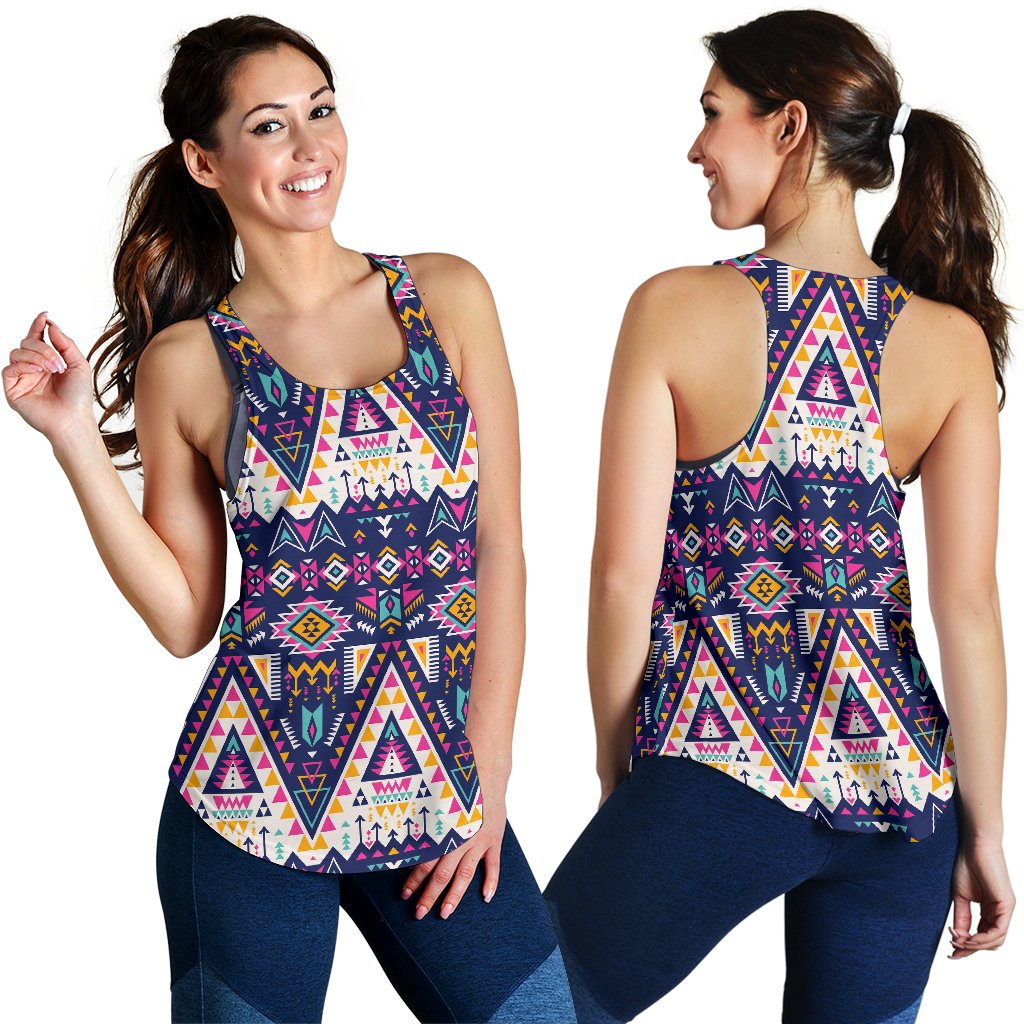 Pink Tribal Aztec native american Women Racerback Tank Top