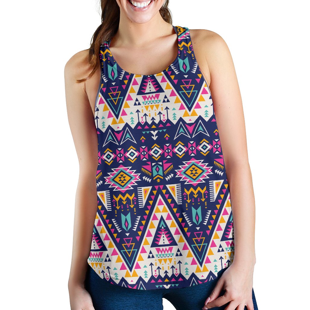 Pink Tribal Aztec native american Women Racerback Tank Top