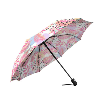 Pink Tropical Palm Automatic Foldable Umbrella