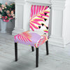 Pink Tropical Palm Leaves Dining Chair Slipcover-JORJUNE.COM