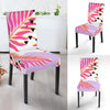 Pink Tropical Palm Leaves Dining Chair Slipcover-JORJUNE.COM