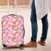 Pink Tropical Palm Leaves Luggage Protective Cover