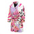 Pink Tropical Palm Leaves Men Bath Robe