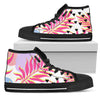 Pink Tropical Palm Leaves Men High Top Shoes