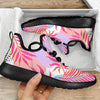 Pink Tropical Palm Leaves Mesh Knit Sneakers Shoes