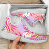 Pink Tropical Palm Leaves Mesh Knit Sneakers Shoes