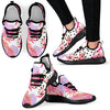 Pink Tropical Palm Leaves Mesh Knit Sneakers Shoes