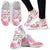 Pink Tropical Palm Leaves Mesh Knit Sneakers Shoes