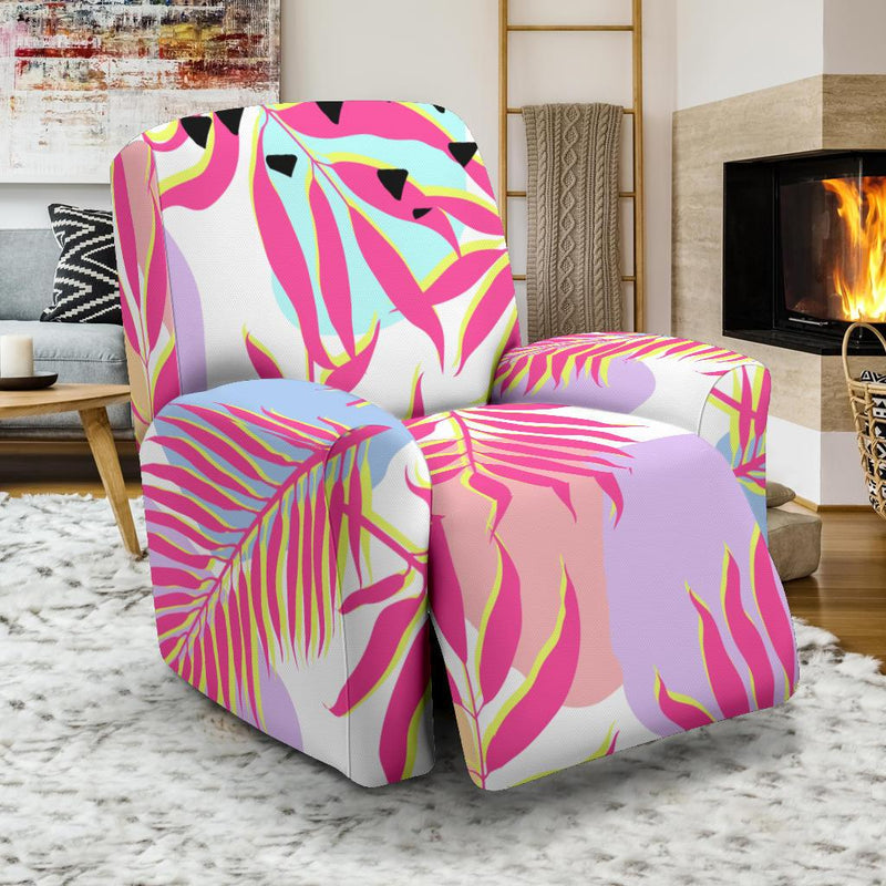 Pink Tropical Palm Leaves Recliner Slipcover-JORJUNE.COM