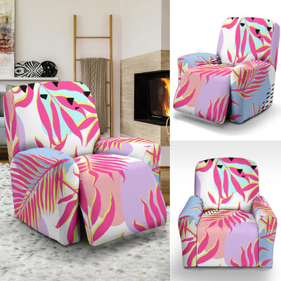 Pink Tropical Palm Leaves Recliner Slipcover-JORJUNE.COM