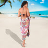 Pink Tropical Palm Leaves Beach Sarong Pareo Wrap