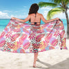 Pink Tropical Palm Leaves Beach Sarong Pareo Wrap