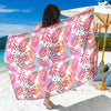 Pink Tropical Palm Leaves Beach Sarong Pareo Wrap