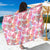 Pink Tropical Palm Leaves Beach Sarong Pareo Wrap