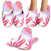 Pink Tropical Palm Leaves Slippers