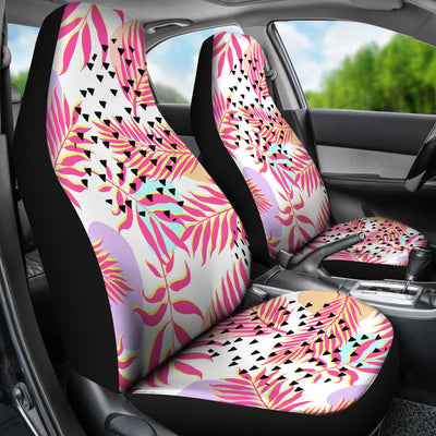 Pink Tropical Palm Leaves Universal Fit Car Seat Covers