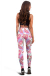 Pink Tropical Palm Leaves Women Leggings