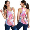 Pink Tropical Palm Leaves Women Racerback Tank Top